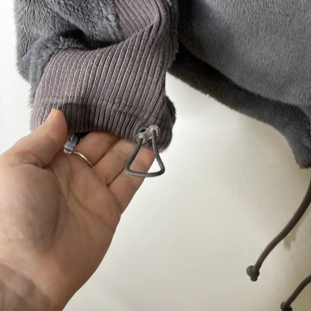 FP MOVEMENT SEEING STARS OVERSIZE FLEECE COZY GRAY SHORT JACKET SZ XS-S - Picture 7 of 12